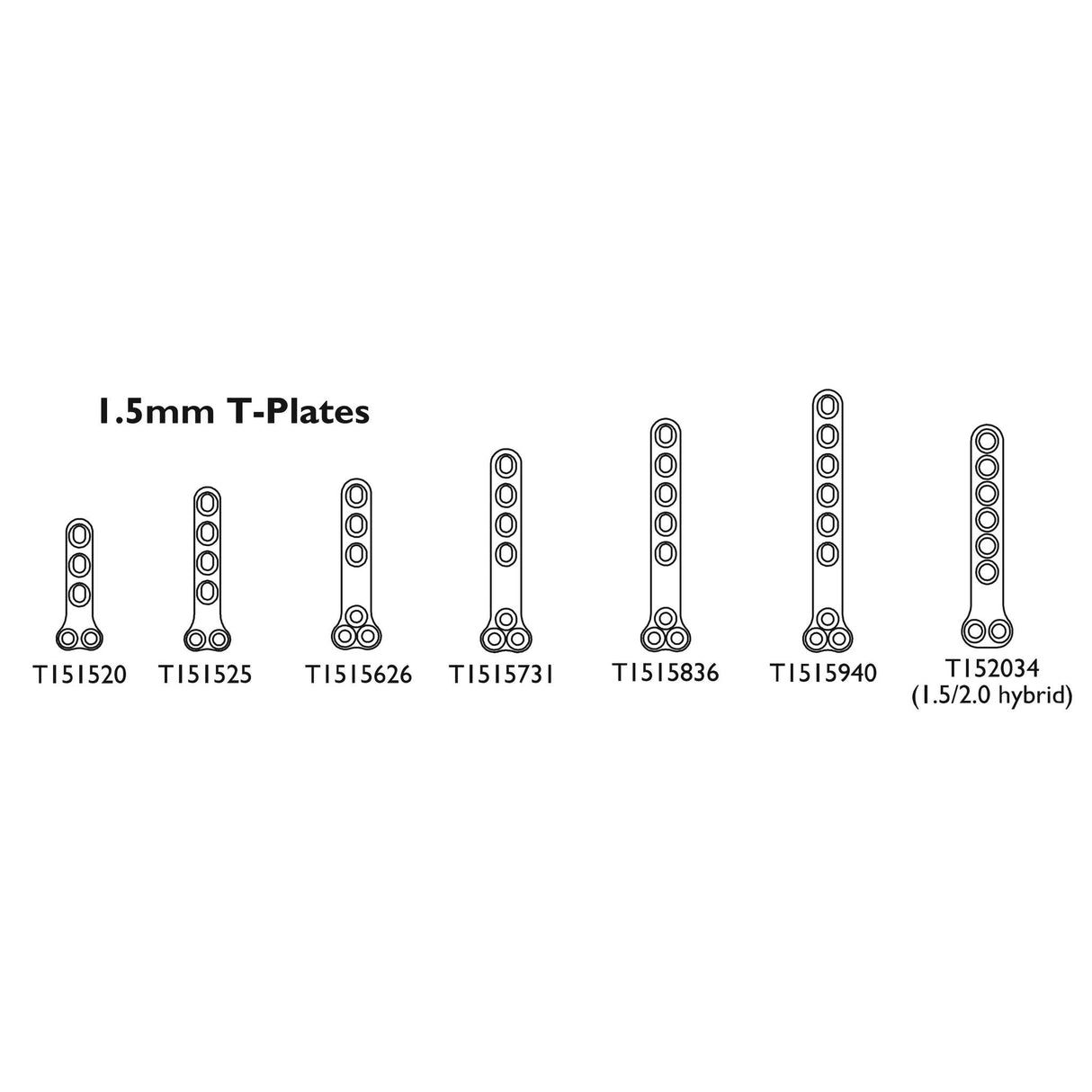 1.5mm T-Plates : Compression (UK Import) - Surgical Systems