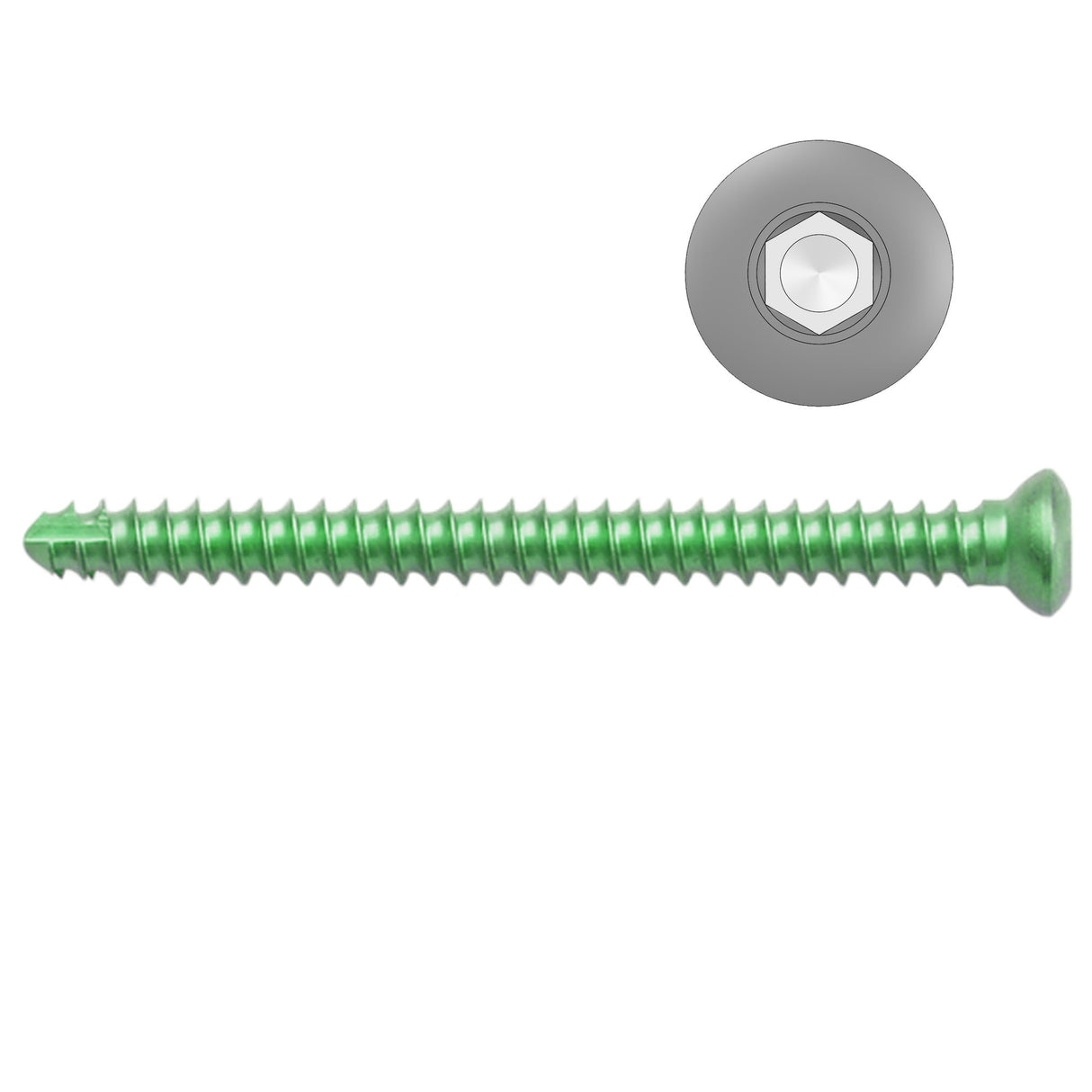 1.5mm Titanium Self-tapping Cortical Screws - Hexagonal Head (German Import) - Surgical SystemsTitanium Screws