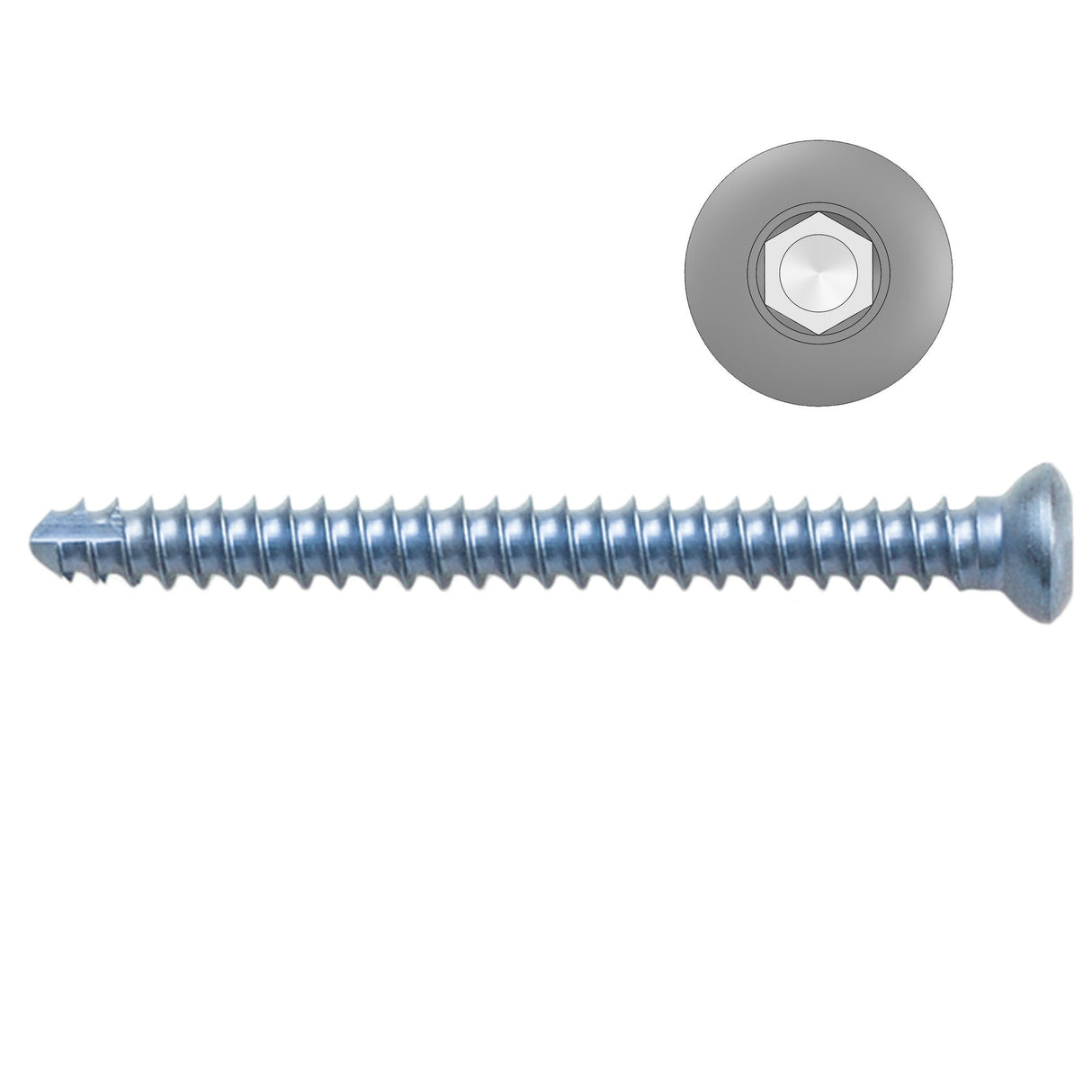 2.0mm Titanium Self-tapping Cortical Screws - Hexagonal Head (German Import) - Surgical SystemsTitanium Screws