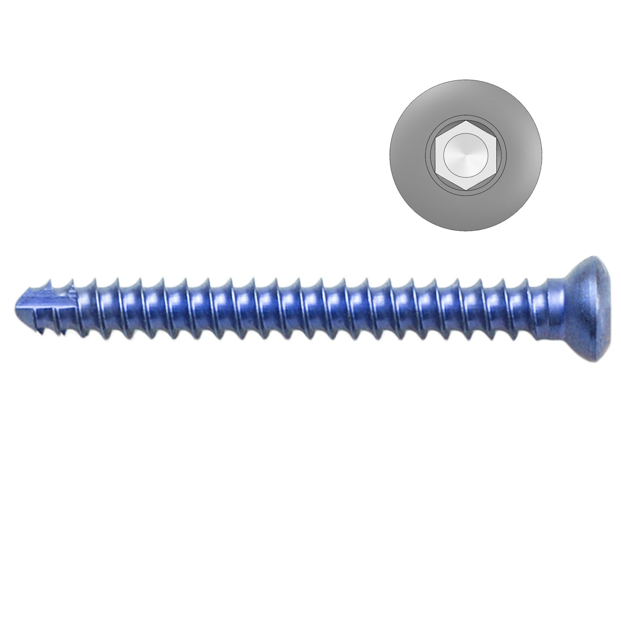 2.7mm Titanium Self-tapping Cortical Screws - Hexagonal Head (German Import) - Surgical SystemsTitanium Screws
