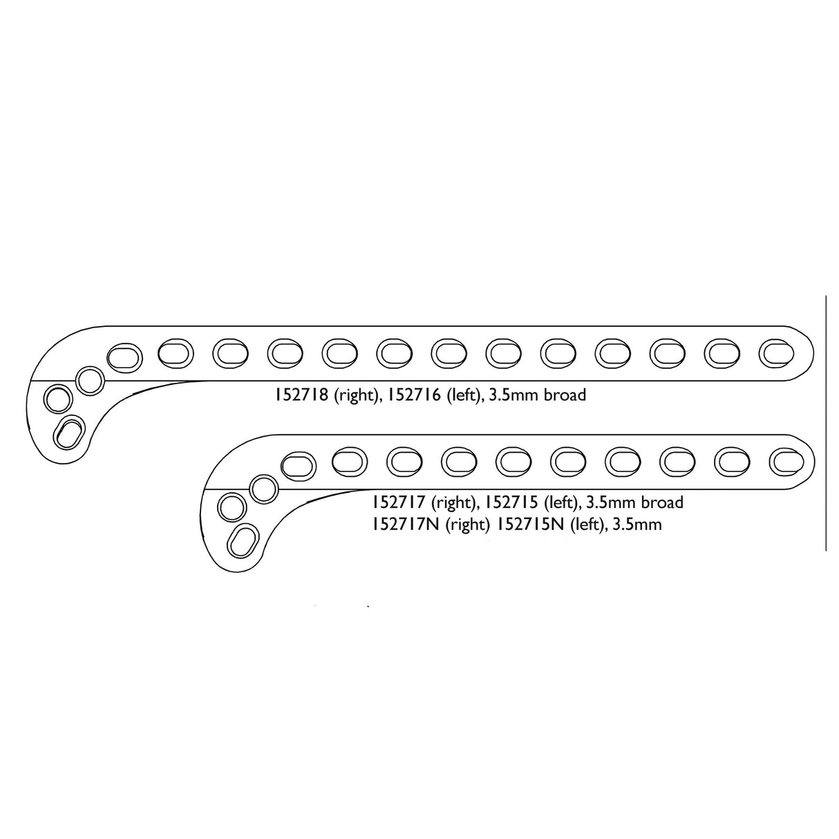 3.5mm Supracondylar Plates (UK Import) - Surgical SystemsSupracondylar Plates