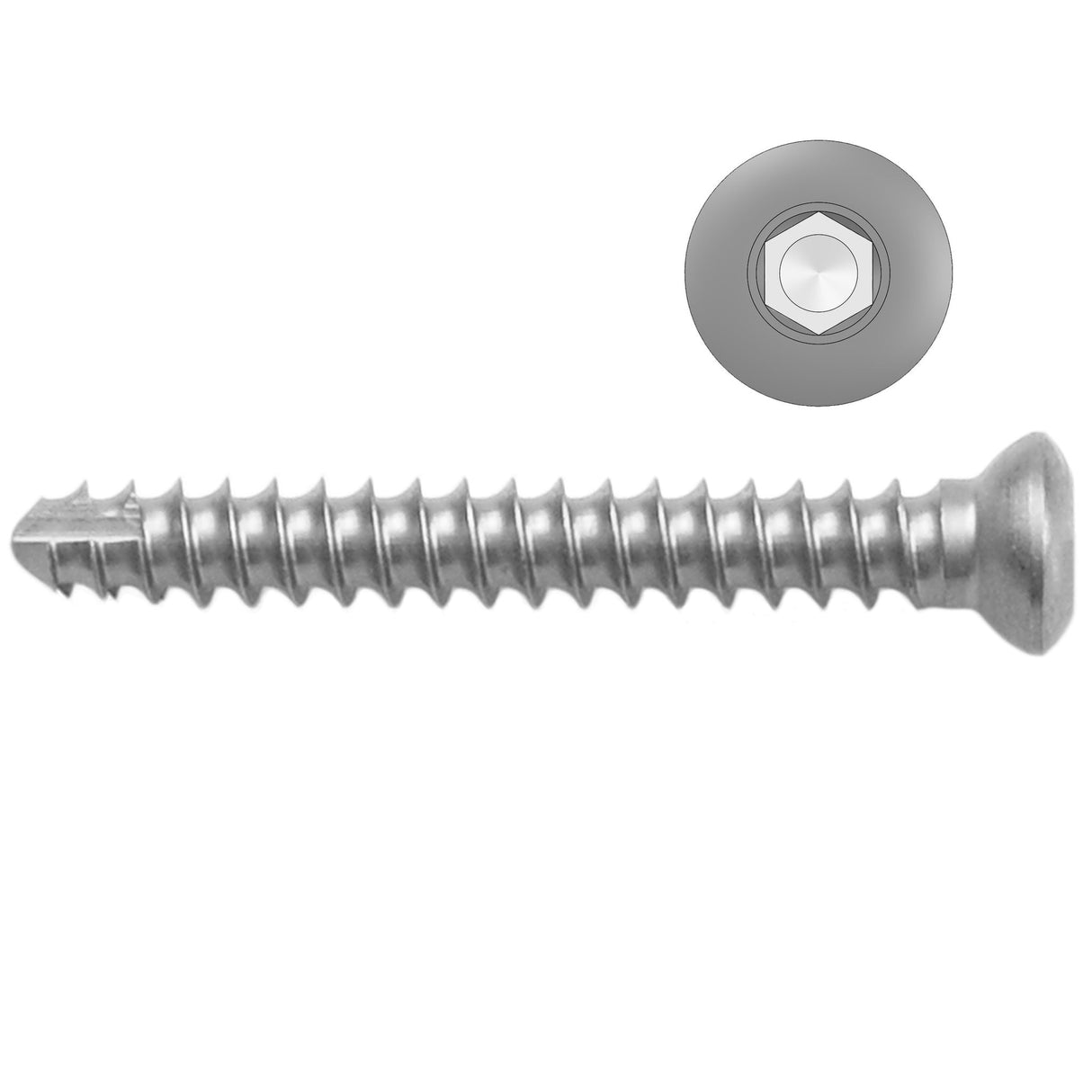 4.5mm Self-tapping Cortical Screws - Hexagonal Head - Stainless Steel (German Import) - Surgical SystemsCortical Screws