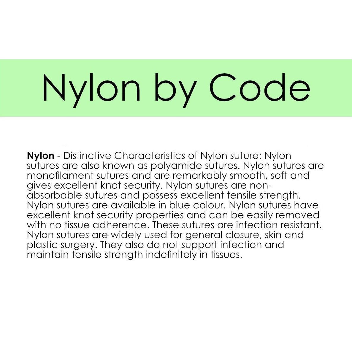 Nylon by Code - Surgical SystemsSutures Nylon
