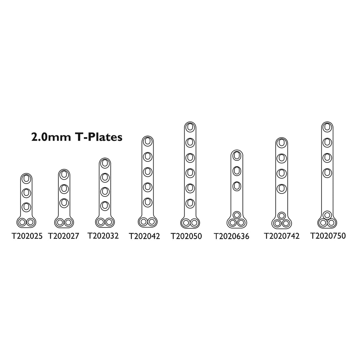 2.0mm T-Plates : Compression (UK Import) - Surgical Systems