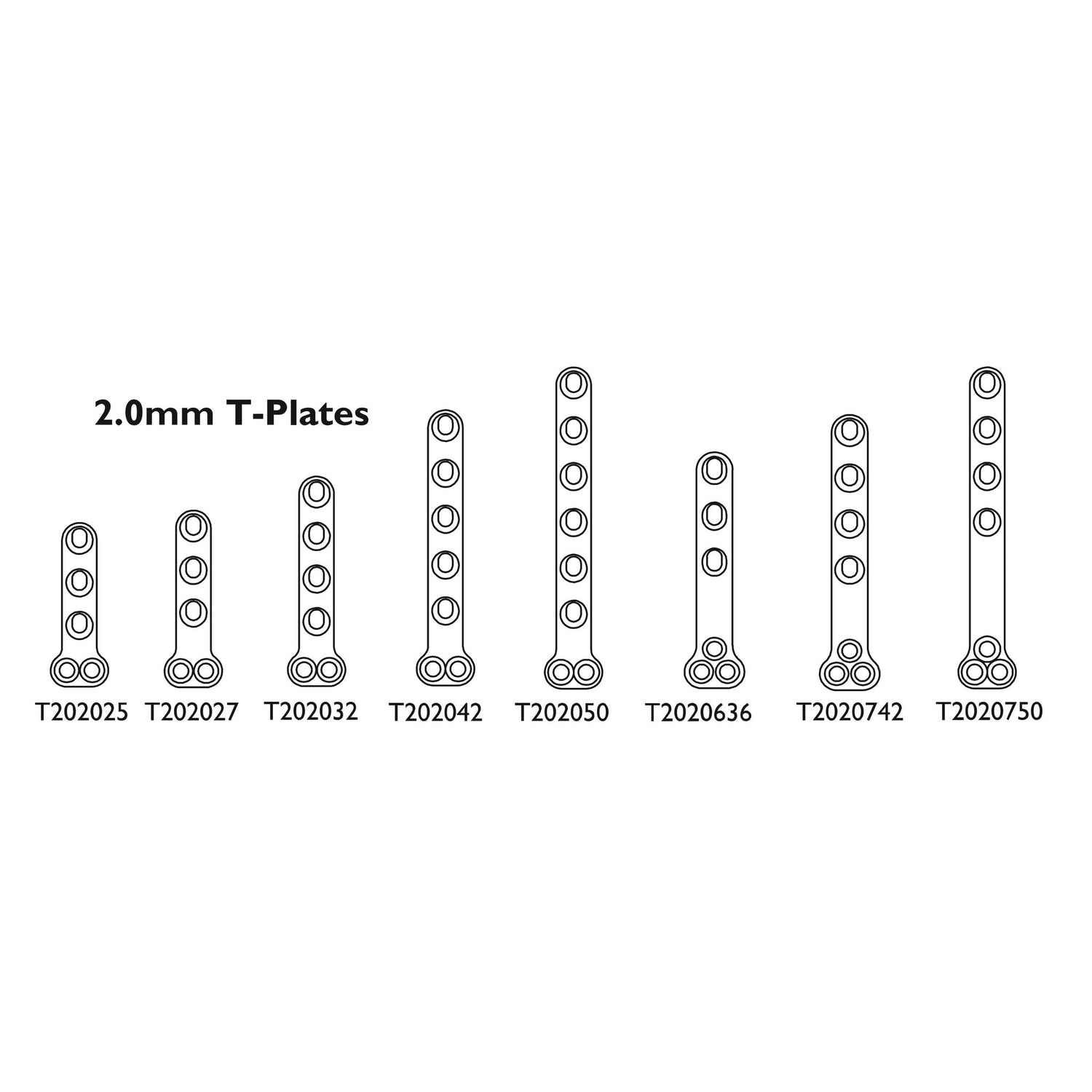 2.0mm T-Plates : Compression (UK Import) – Surgical Systems