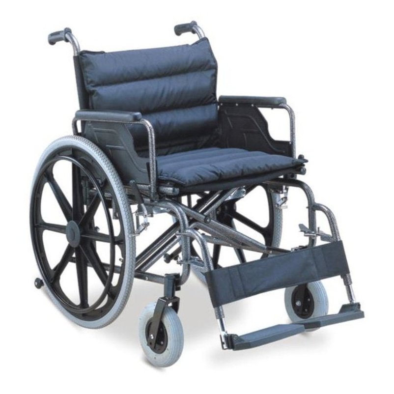Wheelchair - Steel/Nylon - Extra Wide - Detatachable Arm & Foot Rest