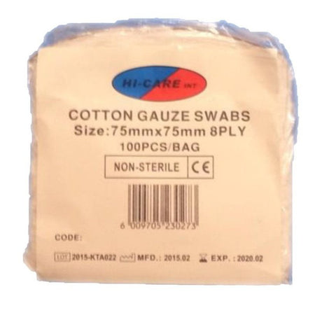 Cotton Gauze Swabs - Non-sterile (100's) 8 ply (MOQ: 50) - Surgical SystemsCotton gauze swabs