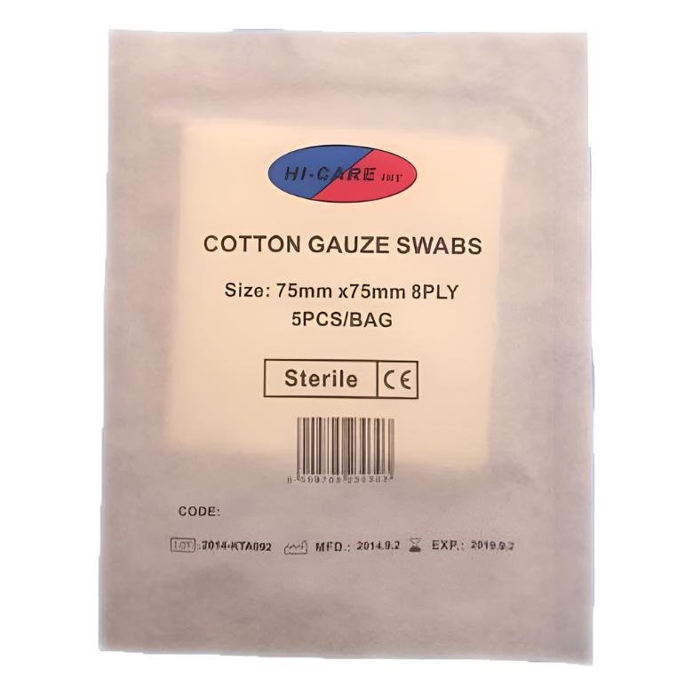 Sterile Cotton Gauze Swabs 8 Ply - Pack of 5 – Surgical Systems