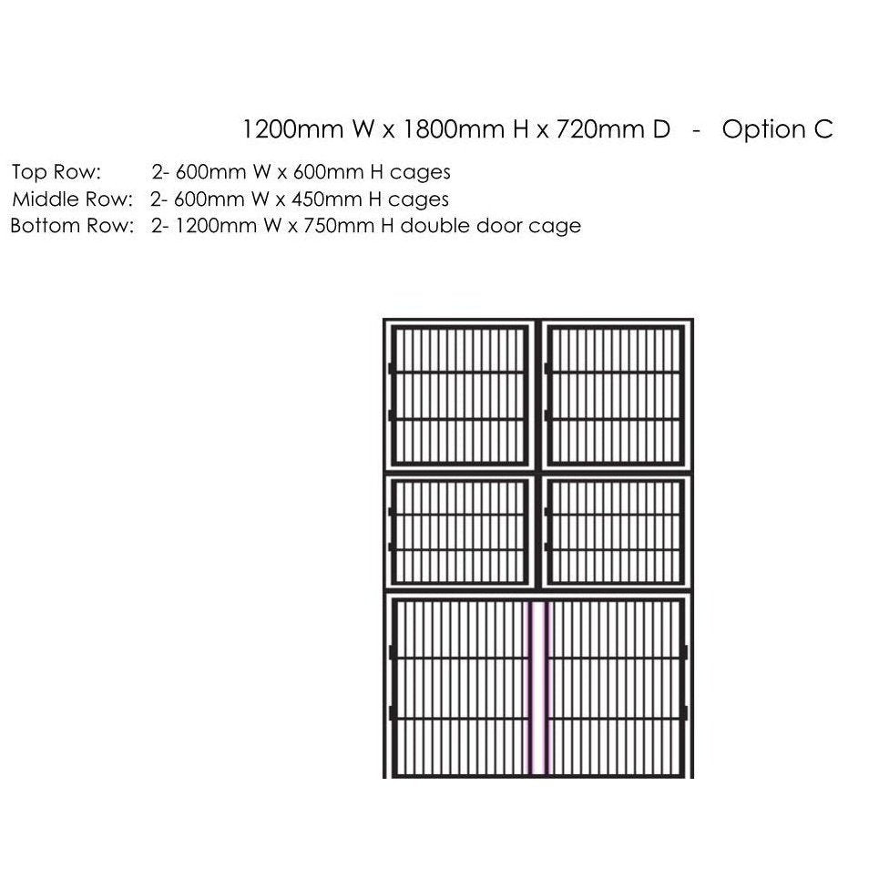 1200mm Cage Assembly, Stainless Steel - Option C