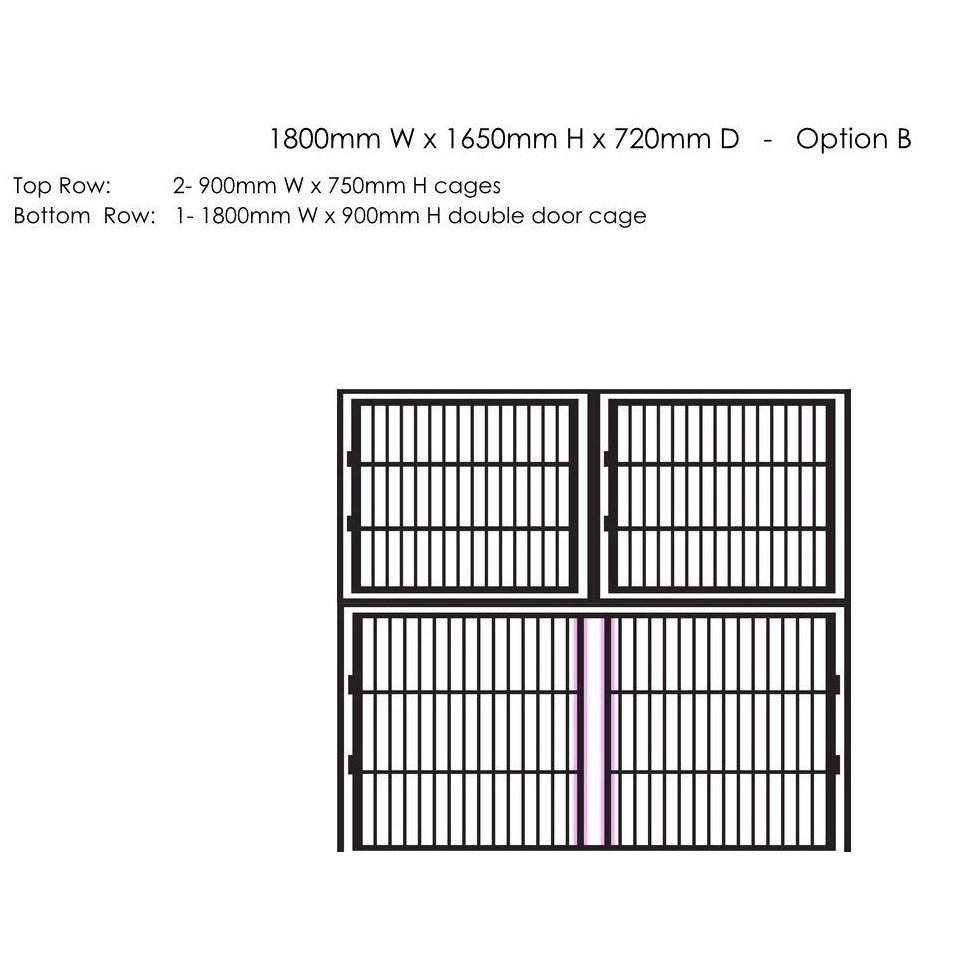 1800mm Cage Assembly, Stainless Steel - Option B