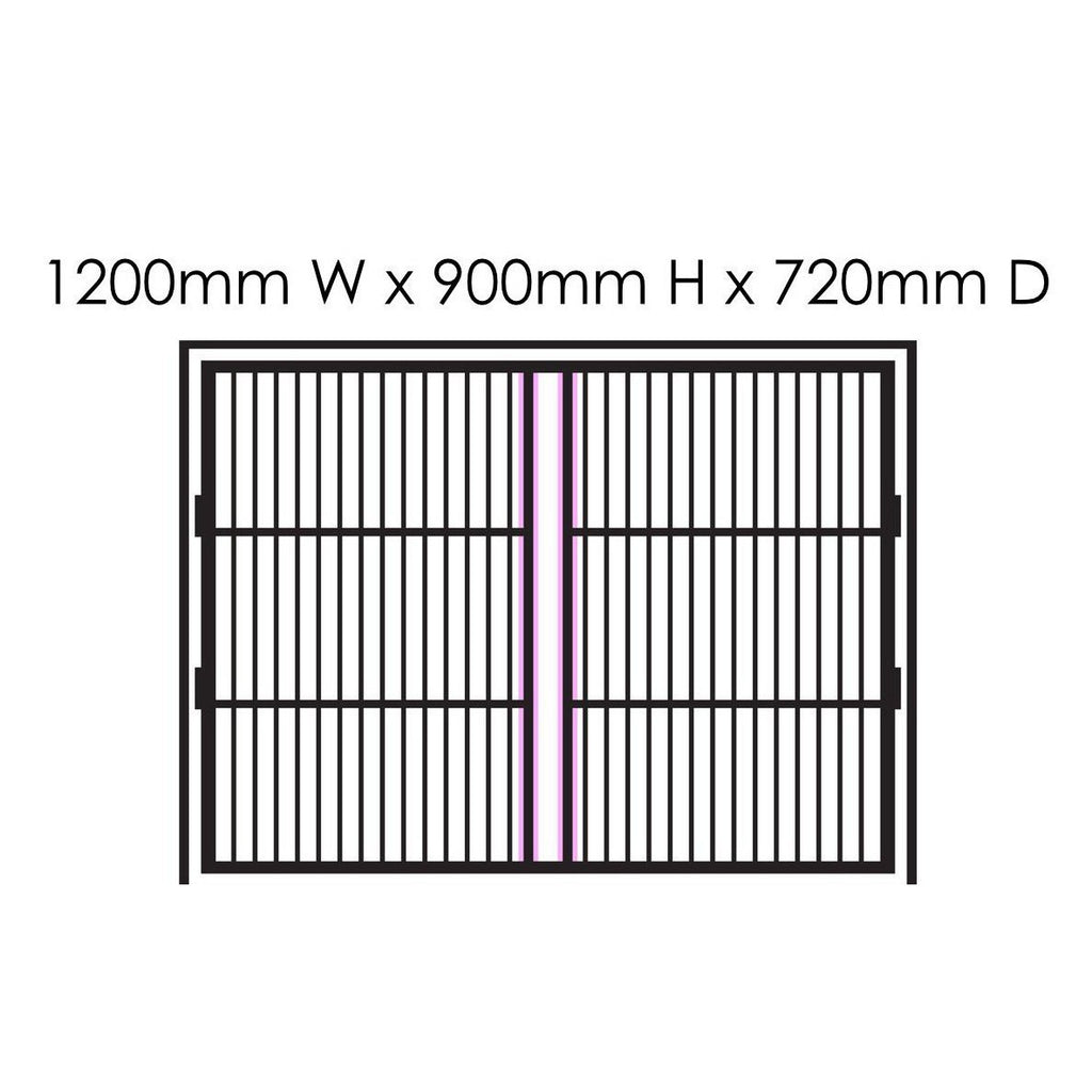 Double Door Stainless Steel Cage: 1200mm W x 900mm H