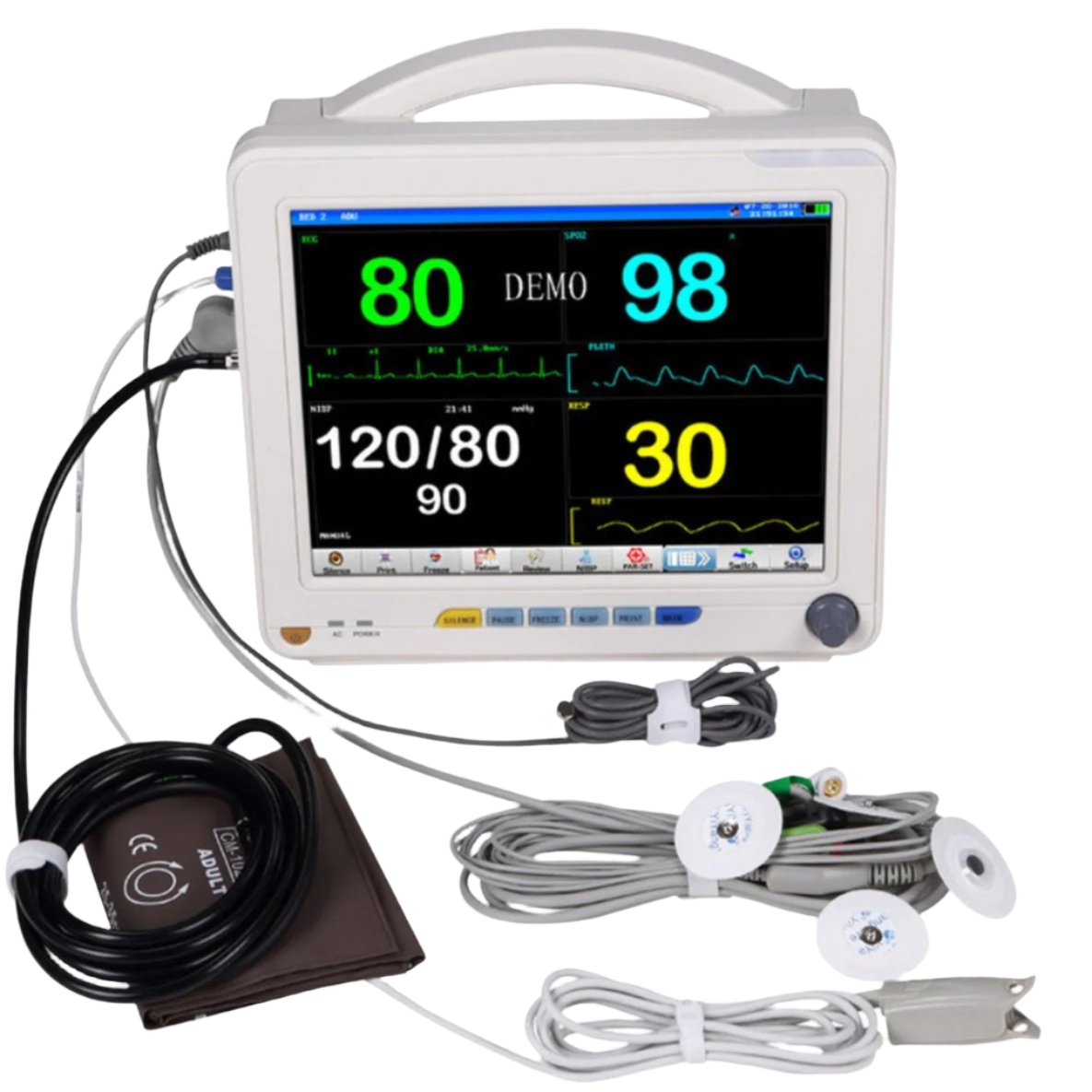 Patient Monitor JR Series - NIBP/SpO2/Temp/ECG/ETCO2 - JR2000D
