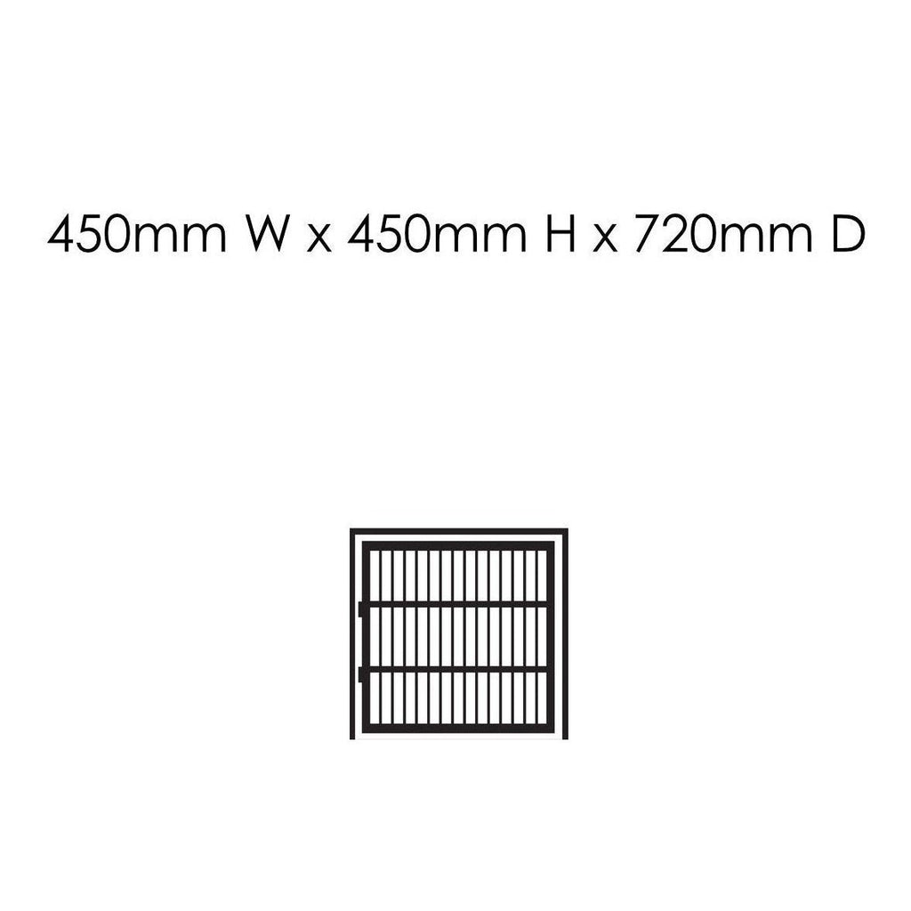 Single Door Stainless Steel Cage: 450mm W x 450mm H