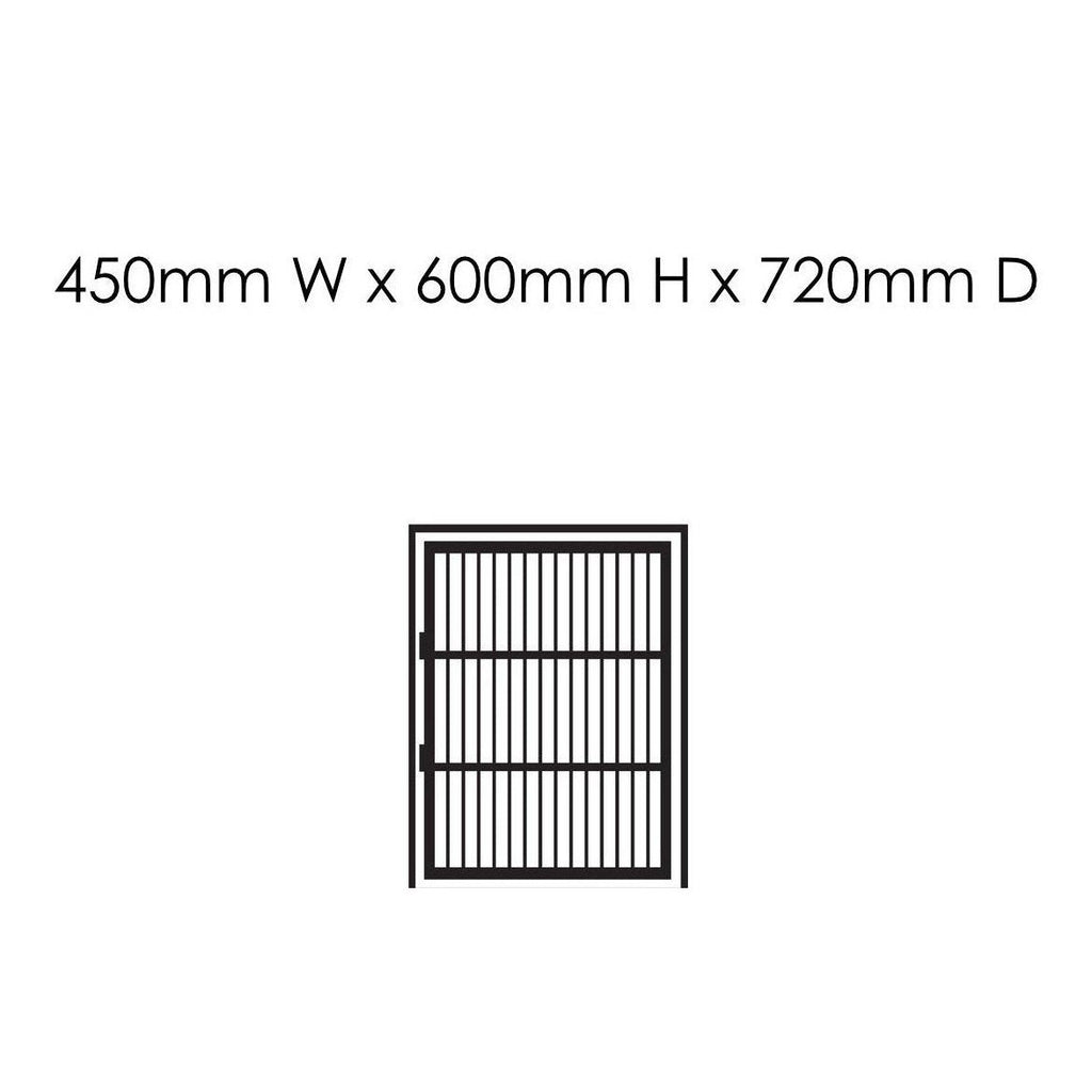 Single Door Stainless Steel Cage: 450mm W x 600mm H