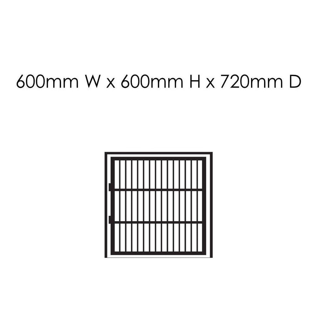 Single Door Stainless Steel Cage: 600mm W x 600mm H