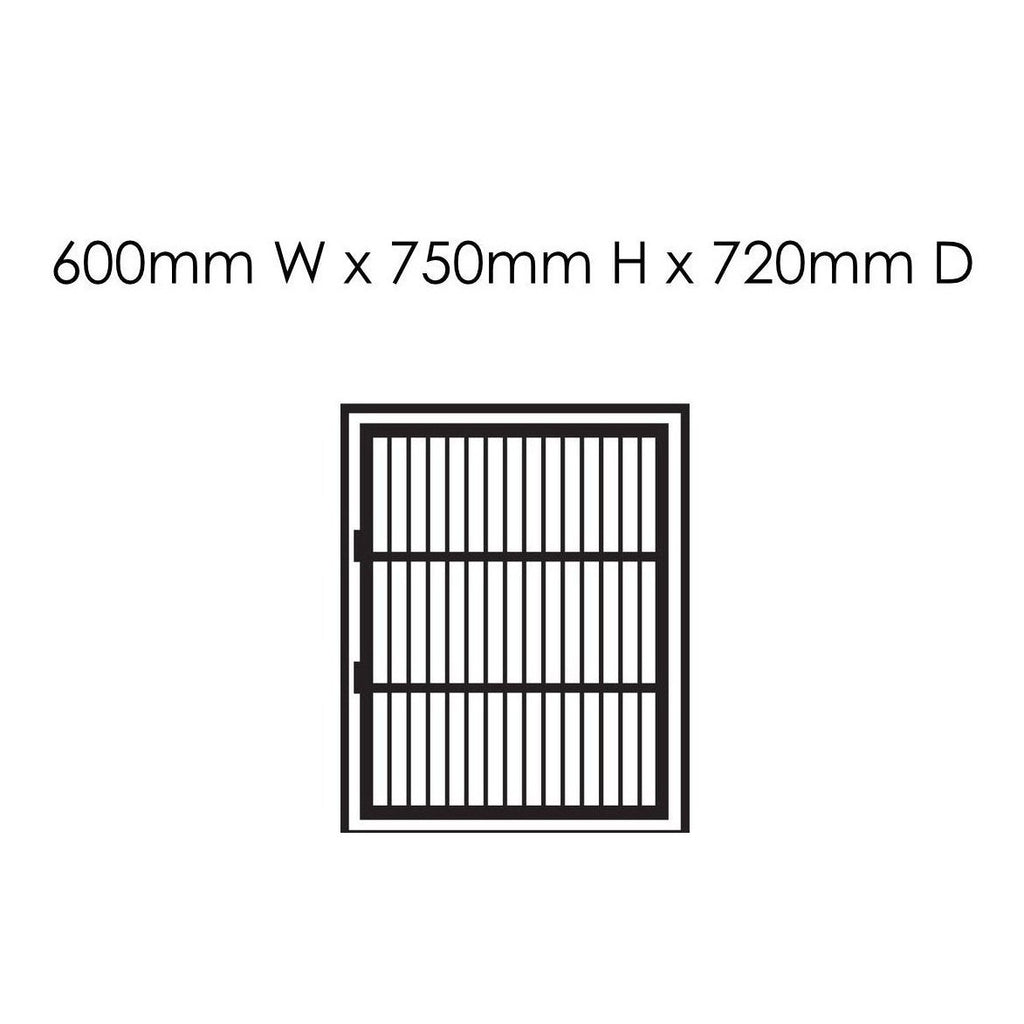 Single Door Stainless Steel Cage: 600mm W x 750mm H