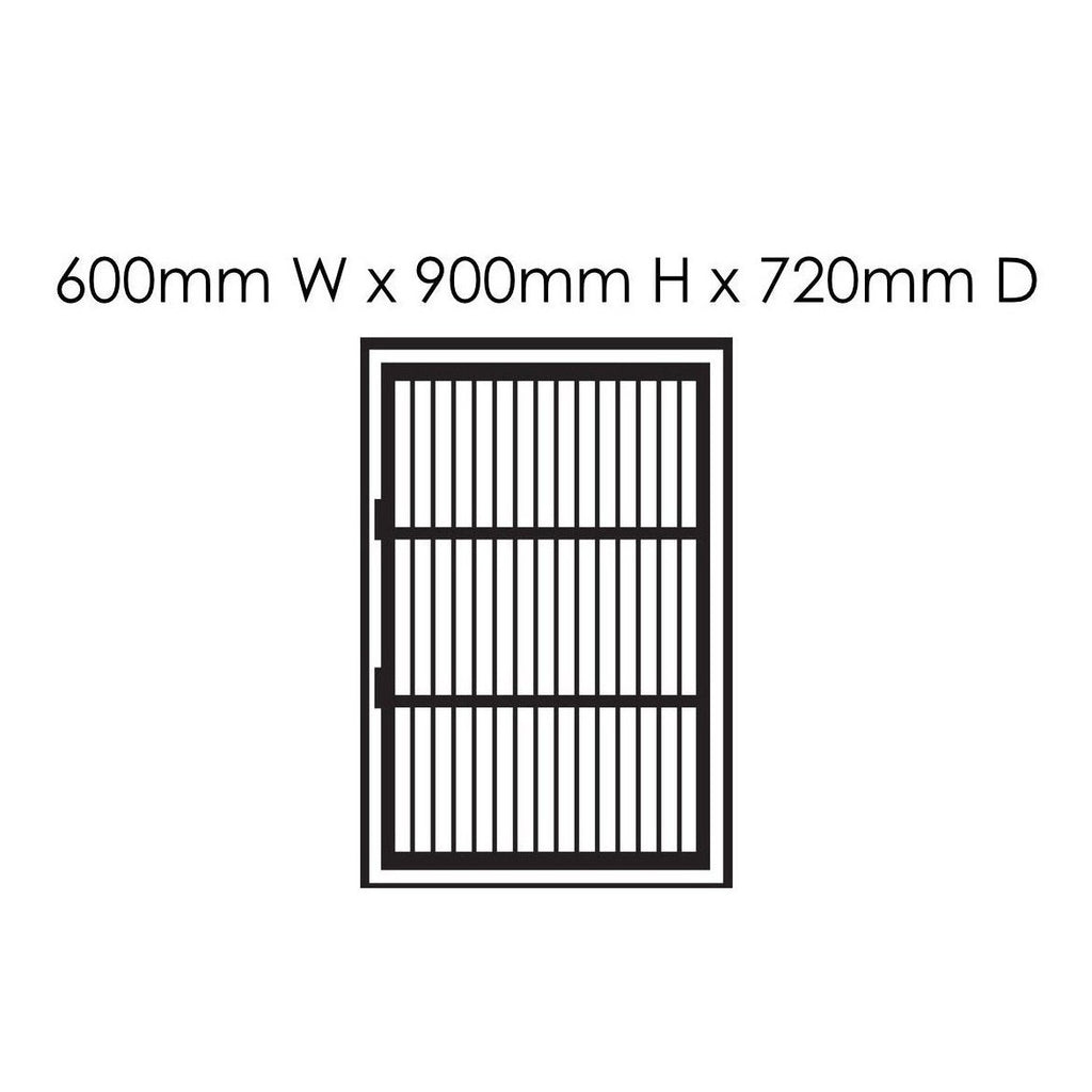 Single Door Stainless Steel Cage: 600mm W x 900mm H
