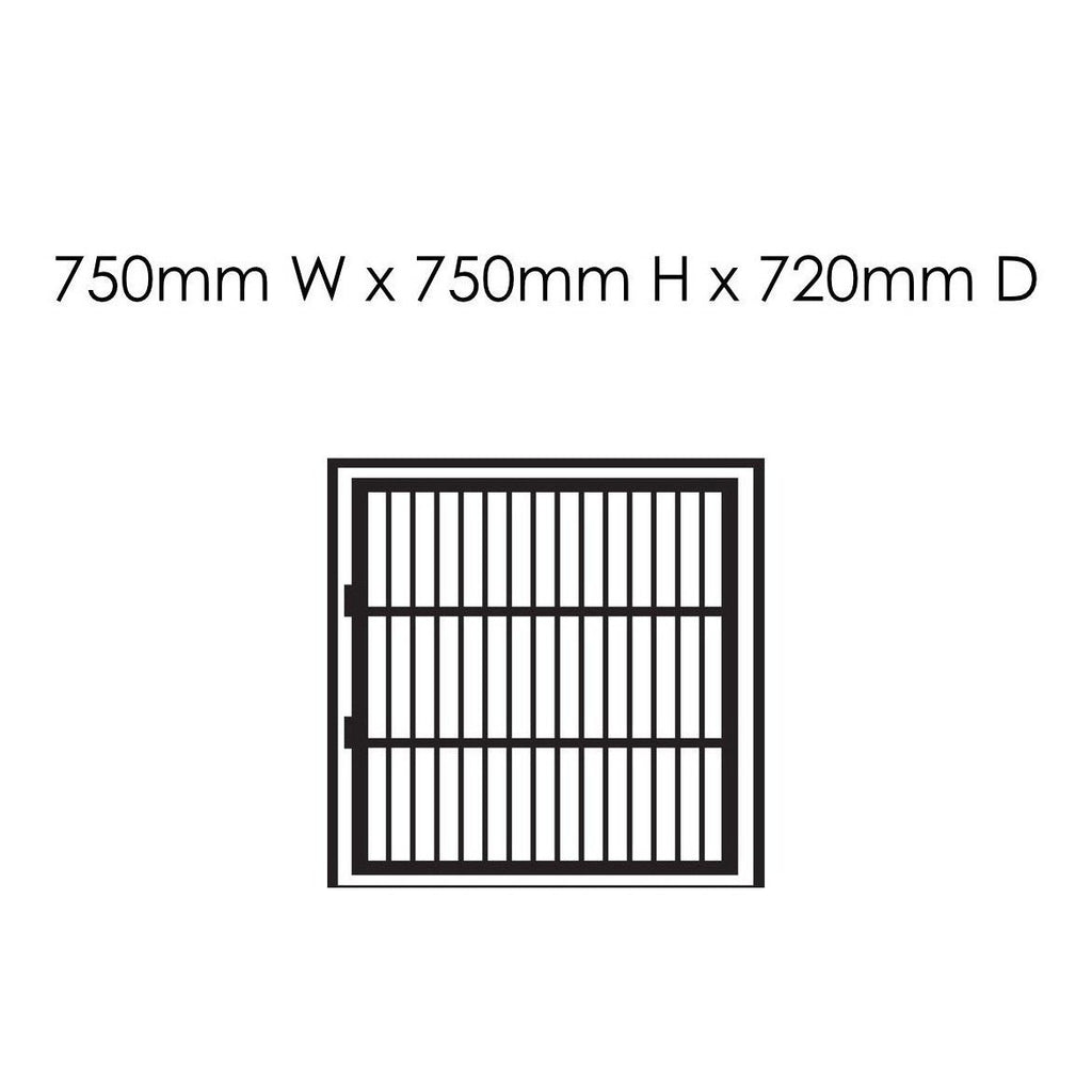 Single Door Stainless Steel Cage: 750mm W x 750mm H