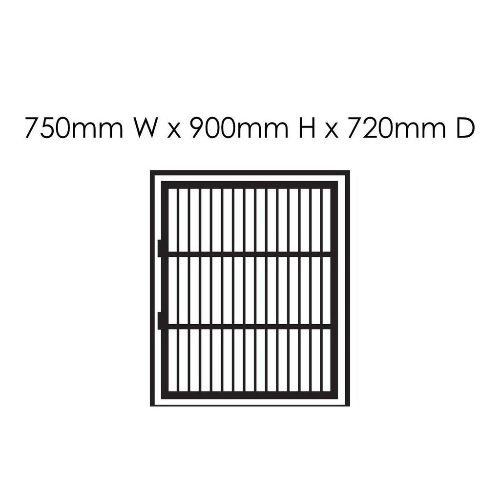 Single Door Stainless Steel Cage: 750mm W x 900mm H