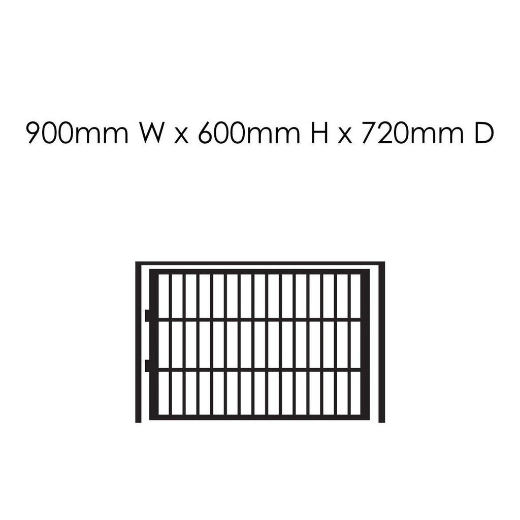 Single Door Stainless Steel Cage: 900mm W x 600mm H